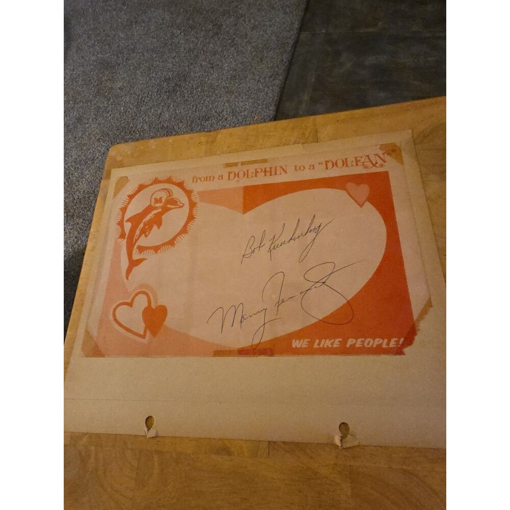 1970s Miami Dolphins Auto Page Bob Kuechenberg Manny Fernandez Signed